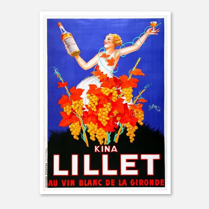 Galrie Kina Lillet 1937 Vintage Poster Art by Roby Retro French Advertising Decor, Poster Only, 50 x 70cm (20 x 28inch)