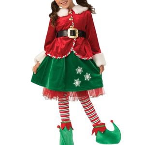 Deluxe Girls Magical Christmas Elf Costume - Medium