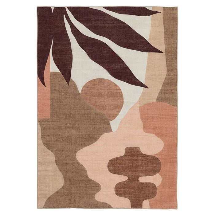Loopsie-370cm X 270cm-preta Printed Burgundy Washable Rug