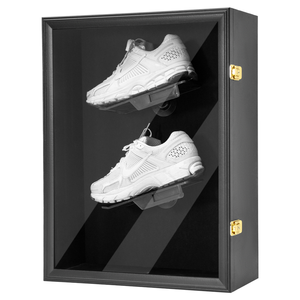 Shoe Display Case Wall Mounted Wooden Sneaker Cabinet