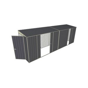 Build-A-Shed 1.2 x 6.0 x 2.0m Skillion Double with Single Sliding Side Doors Shed - Grey
