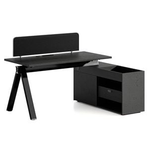 Modern Furniture Dolan Executive Workstation 1.4mx1.6mx0.75m Right - Black