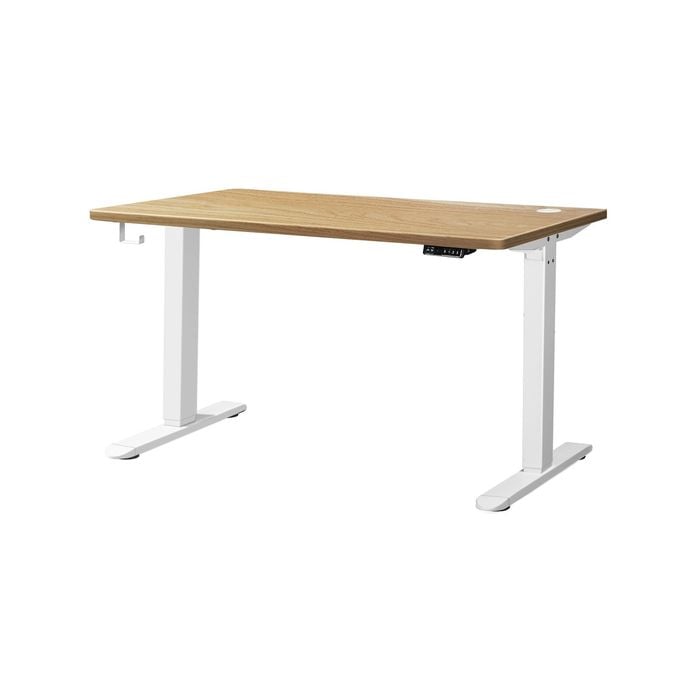 Oikiture Electric Standing Desk Single Motor 1.4m OAK Tabletop