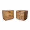 Japandi 2pc Set Bedside Table Natural Oak