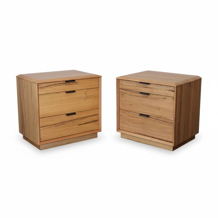 Japandi 2pc Set Bedside Table Natural Oak