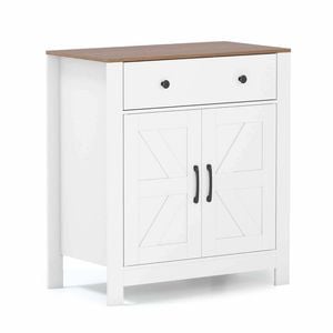 Costway Buffet Cabinet Farmhouse Kitchen Sideboard Storage Cupboard White