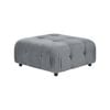 Foret 1pc Sofa Ottoman Modular Sectional Armless Tufted Velvet Couch Light Grey