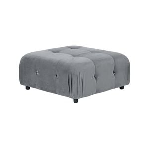 Foret 1pc Sofa Ottoman Modular Sectional Armless Tufted Velvet Couch Light Grey