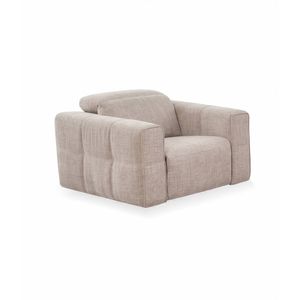1 Seater Fabric Power Recliner Sofa with Power Headrest in Chocolate Color