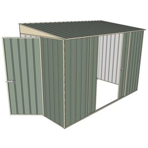 Build-a-Shed 1.5 x 3 x 2m Hinged Door Tunnel Shed with 2 Sliding Side Doors - Green