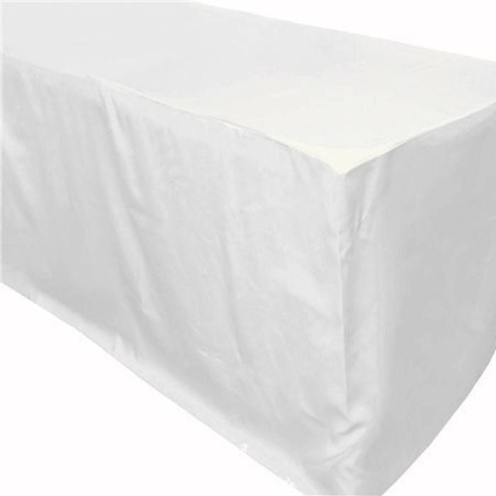 Just Party Linen White Fitted Rectangular Tablecloth (1.8m)