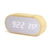 Catzon Wooden Digital Alarm Clock 3 Levels Brightness Plug In Clock