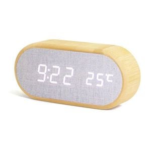 Catzon Wooden Digital Alarm Clock 3 Levels Brightness Plug In Clock