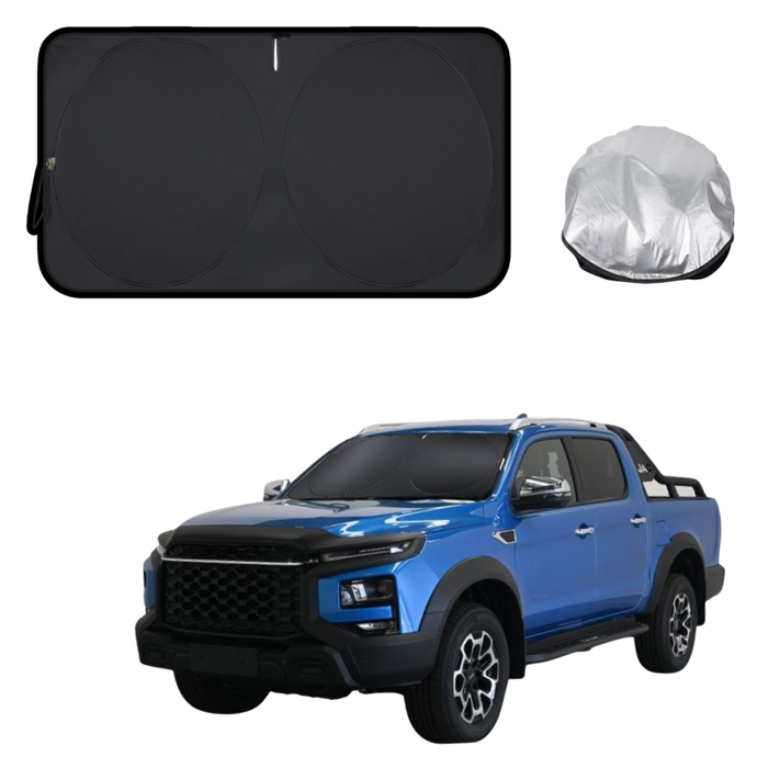 Front Windscreen Sun Shade for JAC T9 2024 - Current - Standard 150 x 85 cm - Black