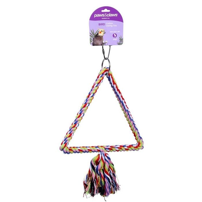 Paws & Claws Cotton Swing Bird Toy 20.5X28cm Assorted