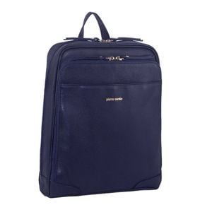 Pierre Cardin Rustic Wos Leather Backpack  Handbag Back Pack Travel  Navy