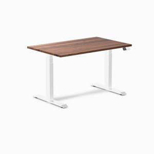 Desky Dual Hardwood Sit Stand Desk White Frame 120cm