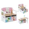 Costway Kids Convertible Table Set Children Table & Chair Set W/drawer White