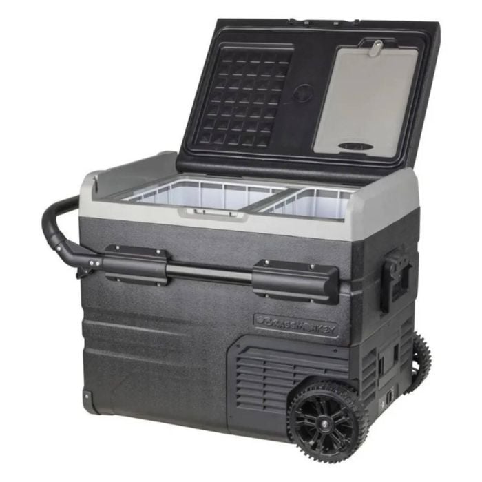 45L Brass Monkey Dual Zone 12V Portable Fridge Freezer with Battery Compartment