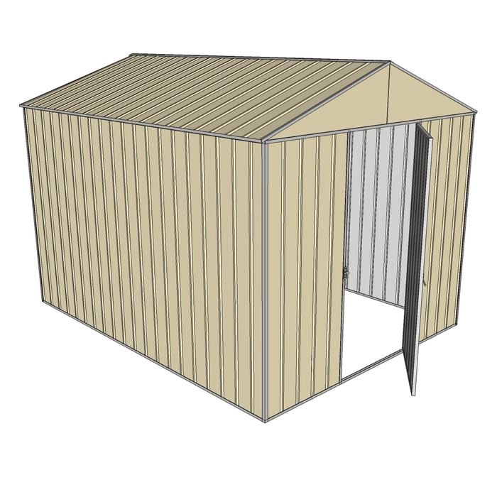 Build-a-Shed 2.2 x 3.0 x 2.3m Front Gable Single Hinged Door Deep Shed - Cream