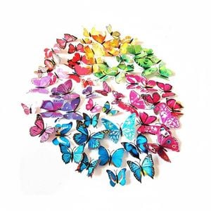 3D Butterfly Wall Decals Removable DIY Home Decor 72pcs 6 Colors