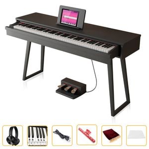 Maestro MDP470B Ultra-Compact Digital Piano (Black) w/ 88 Hammer Action Keys Slide-Out Keyboard