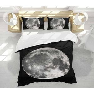 3D Night Full Moon 56 Bed Pillowcases Quilt King Size
