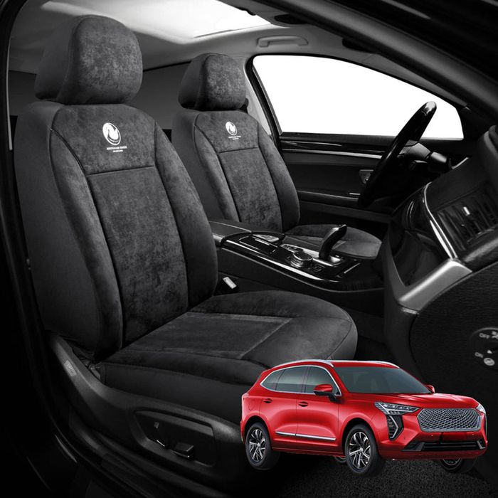 Australian Goose Edition Front Seat Covers for GWM Haval Jolion 2020 - Current (A01) - Suede, Universal Fit - Black