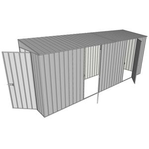Build-A-Shed 1.2 x 5.2 x 2.0m Tunnel Shed Tunnel Hinged Door with 2 Hinged Side Doors - Zinc