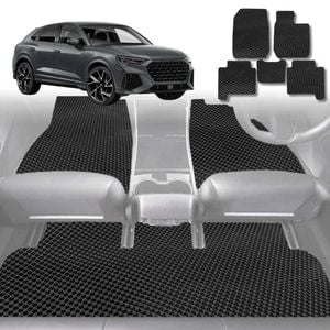 6D Diamond Car Floor Mats for Audi Q3 RSQ3 F32018-Current-Full Set-Black-Outback GT