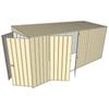 Build-a-Shed 1.5 x 4.5 x 2m Double Hinged Side Door Skillion Shed - Cream