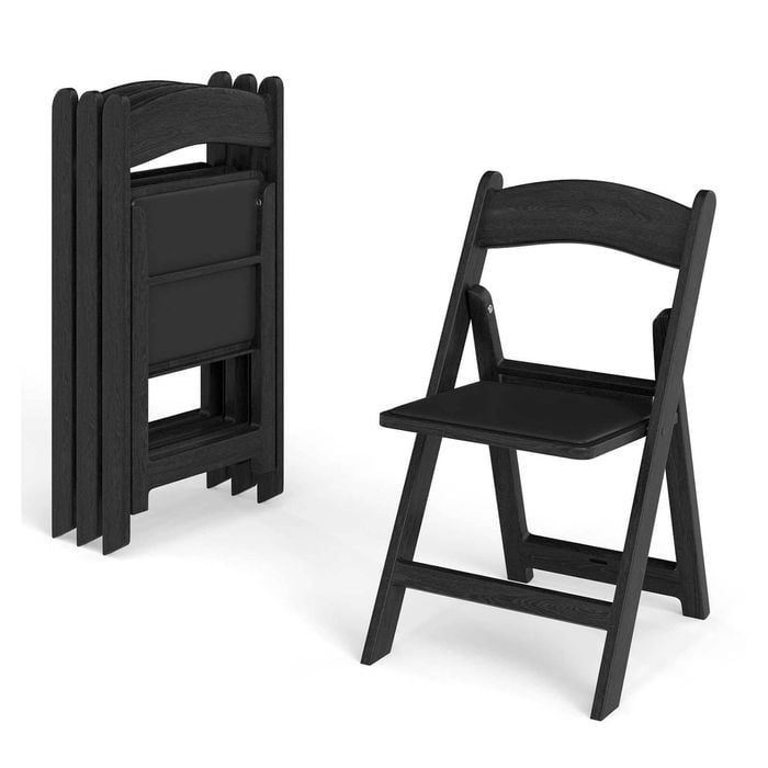 Costway 4x Weatherproof Folding Dining Chair Padded Seats Patio Wedding