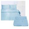 Bloomington Camellia Satin Embroidery Quilt Cover Set Sky Blue Queen