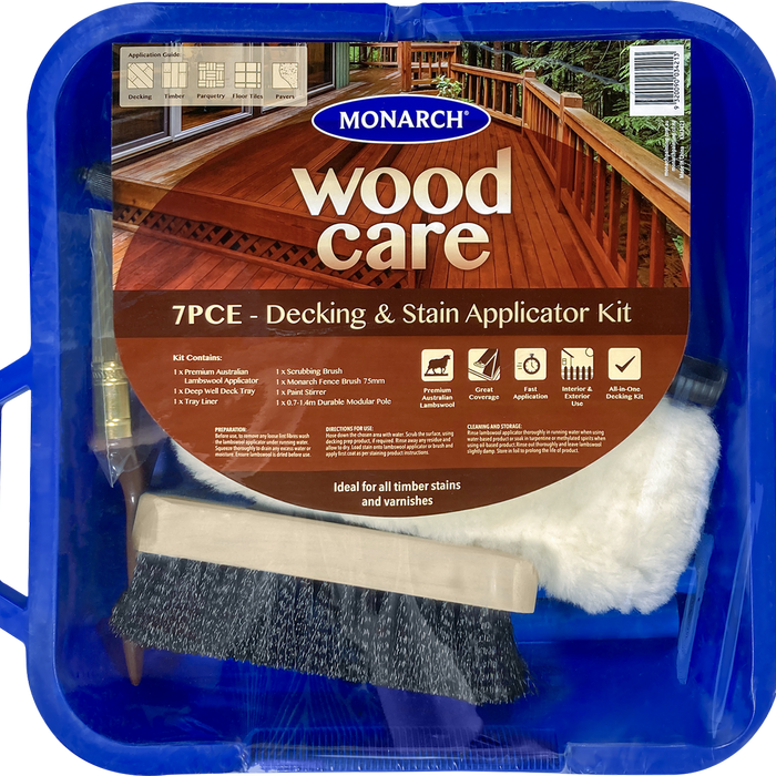 Monarch 7 Piece Woodcare Decking And Stain Applicator Kit