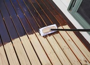 Staining a wooden deck with varnish