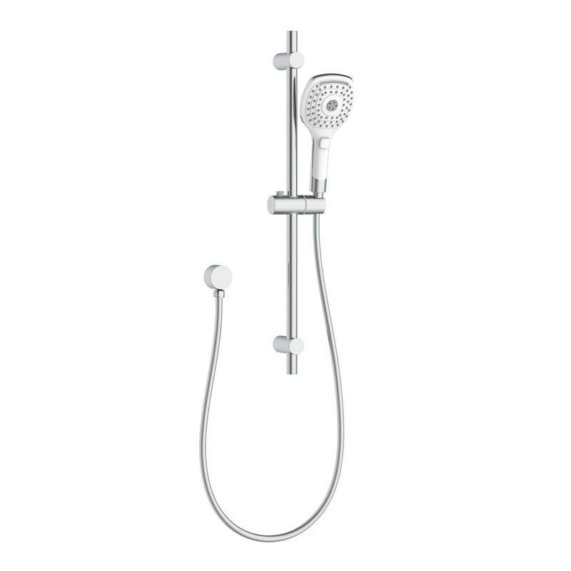 Mondella Cadenza Chrome 3 Function Adjustable Rail Shower Set  - White & Chrome