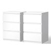 ALFORDSON Set of 2 Bedside Table White 3 Drawers