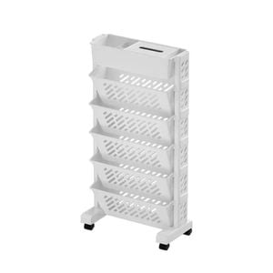 Lifebay Floor Mounted Movable Bookshelf with Wheels