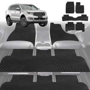 6D Diamond Car Floor Mats for Ford Everest 2015-2021-Ultimate Set-Black-Outback GT
