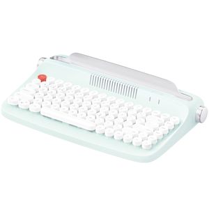 Retro Typewriter Bluetooth Wireless Keyboard Tablet Holder 84 Key - Mint