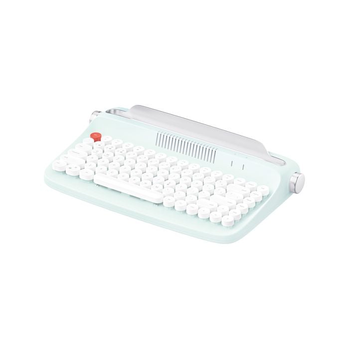 Retro Typewriter Bluetooth Wireless Keyboard Tablet Holder 84 Key - Mint