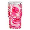 Porta Summer Swirl Stainless Steel 420ml Travel Mug Drink Water Tumbler Pink