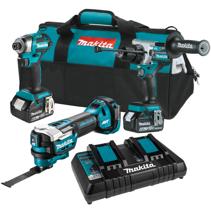 Makita LXT 3 Piece Brushless Combo Kit With 2 6.0Ah Batteries