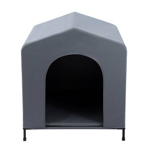 Paws & Claws 102x93cm Elevated Pet/Dog House/Kennel Tent w/ Cushion Large Grey
