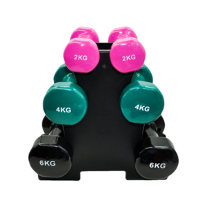 3 Pairs PVC Dumbbell Set Weight - 2kg + 4kg + 6kg