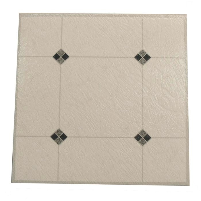 Winton Self-Stick Black Diamond Vinyl Floor Tiles