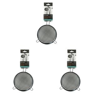 3PK Topchef Stainless Steel Large Strainer Sieve Kitchen Utensil 18cm Silver