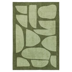 Loopsie-290cm X 190cm-brookhaven Green Printed Washable Rug