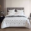 Renee Taylor Queen Zuma Stone Washed Tufted Quilt Cover/Pillowcases Set