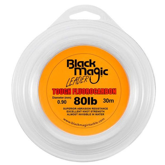 Black magic tough fluorocarbon fishing leader 80lb